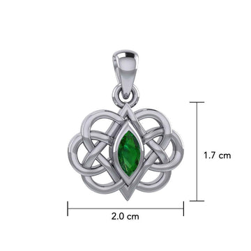 Celtic Double Heart And Infinity Pendant With Gemstone TPD6043 - Jewelry